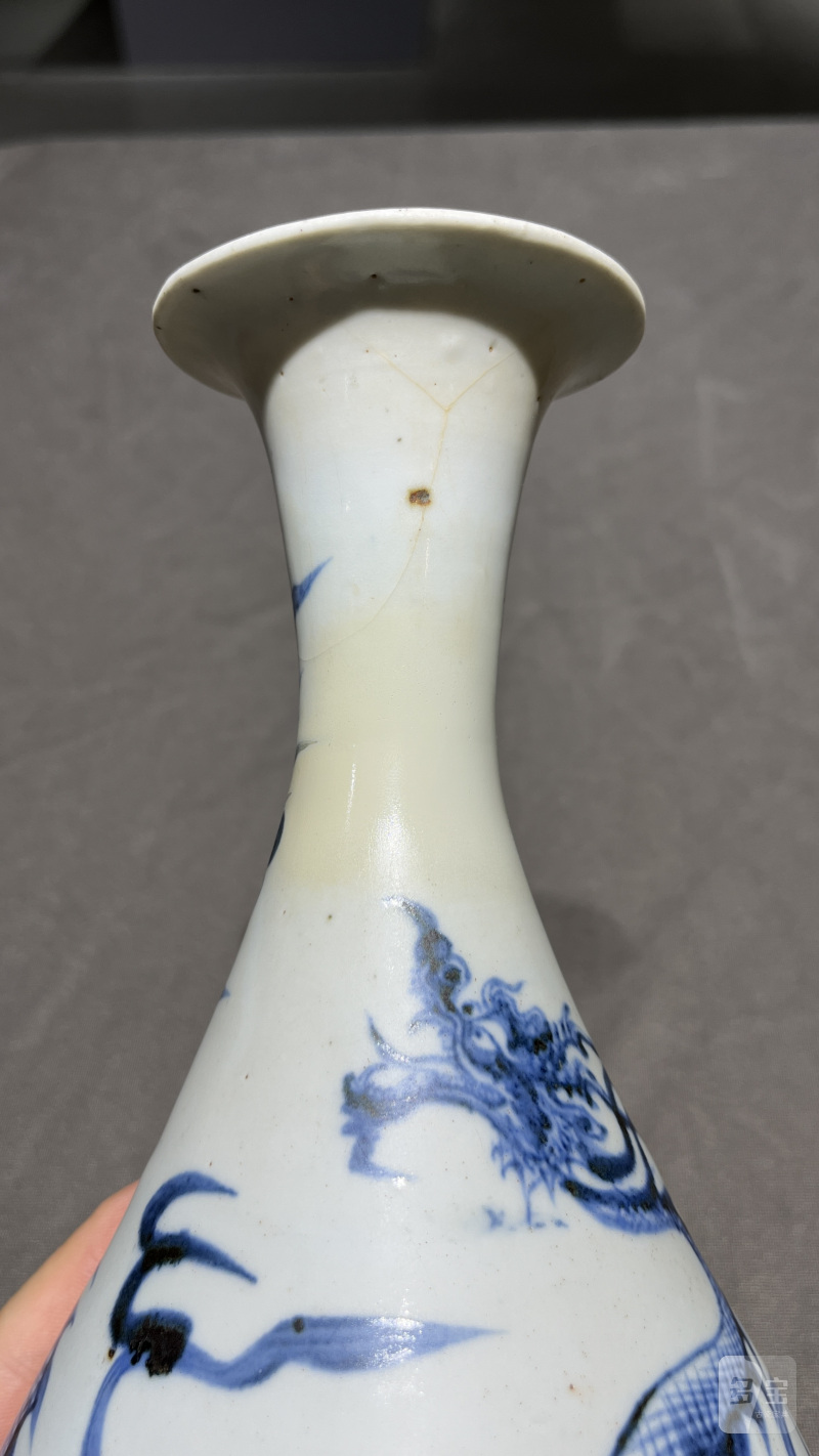 明早期 青花龙纹玉壶春瓶 - 图8